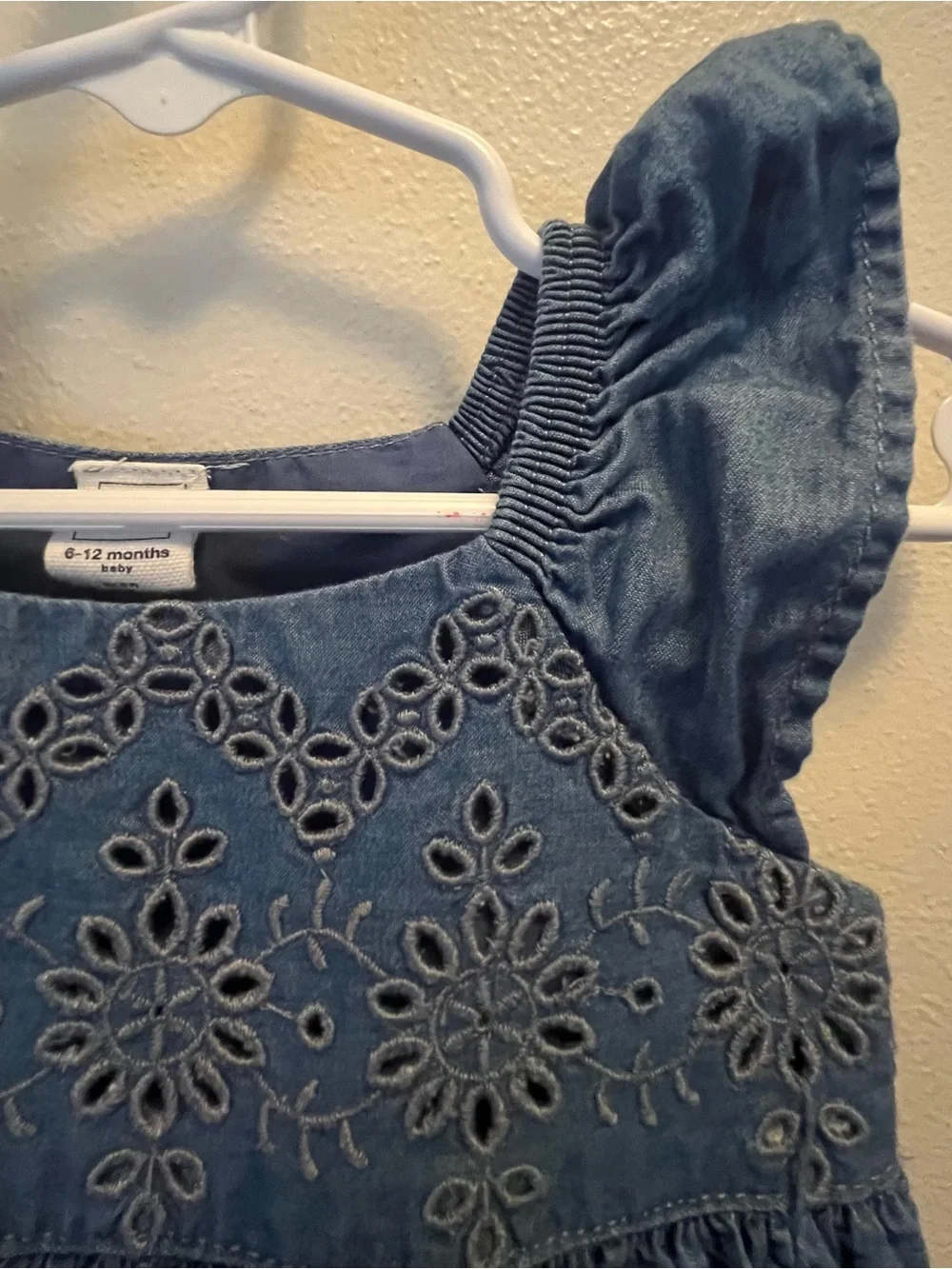 Baby Gap blue eyelet dress Size 6-12 months